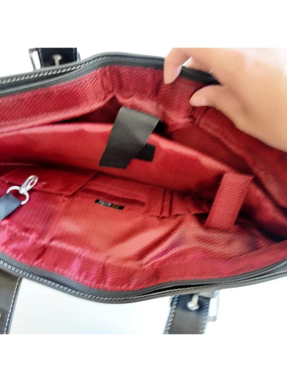 SOLO new york black leather laptop bag